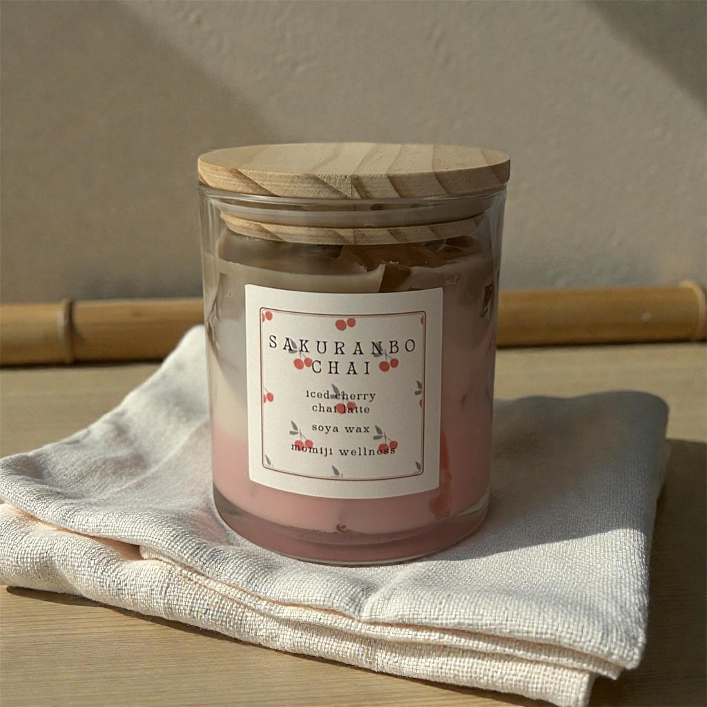 Iced cherry chai latte candle