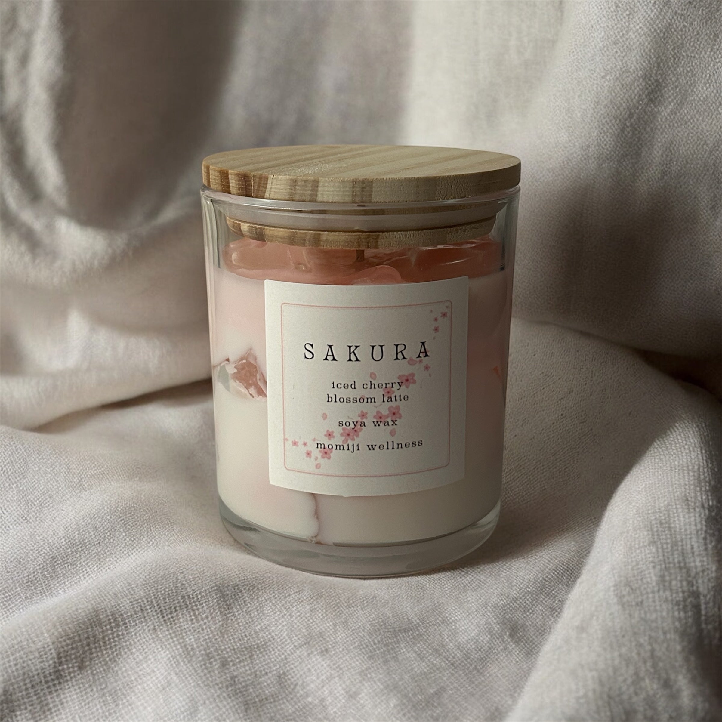 Sakura Latte Candle 10oz - Cherry Blossom Vanilla Scented | Momiji